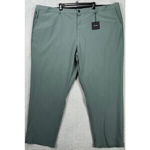 Algo Pants Men 48 Olive Green Chino Tech Performance UPF 40 Moisture Wicking NEW